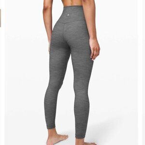 Lululemon Align Pant II 25" 6 Mini Heathered Herringbone Heathered Gray Nulu EUC